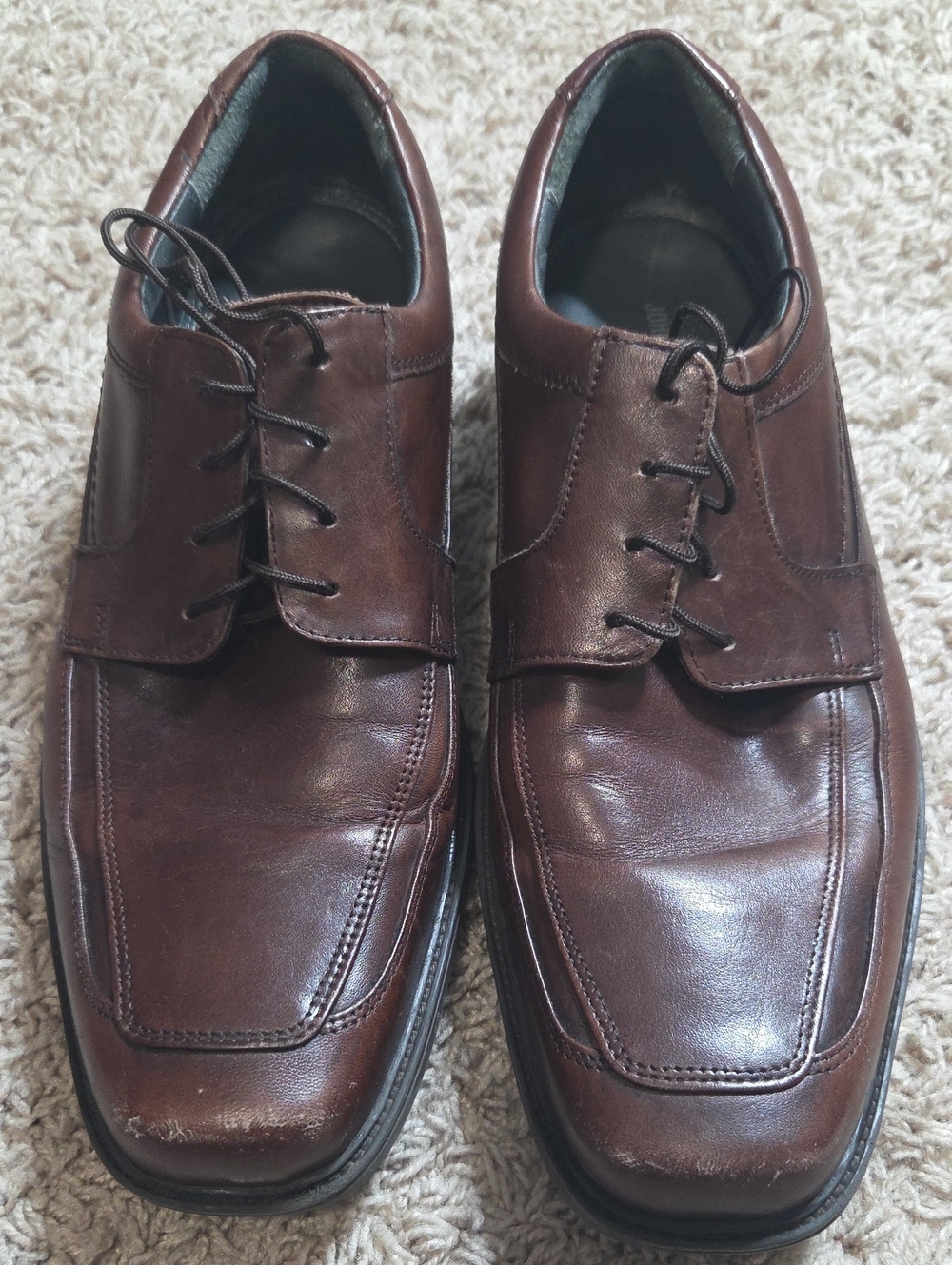 Johnston & Murphy Dark Brown 9.5M Leather Lace-Up Oxfords